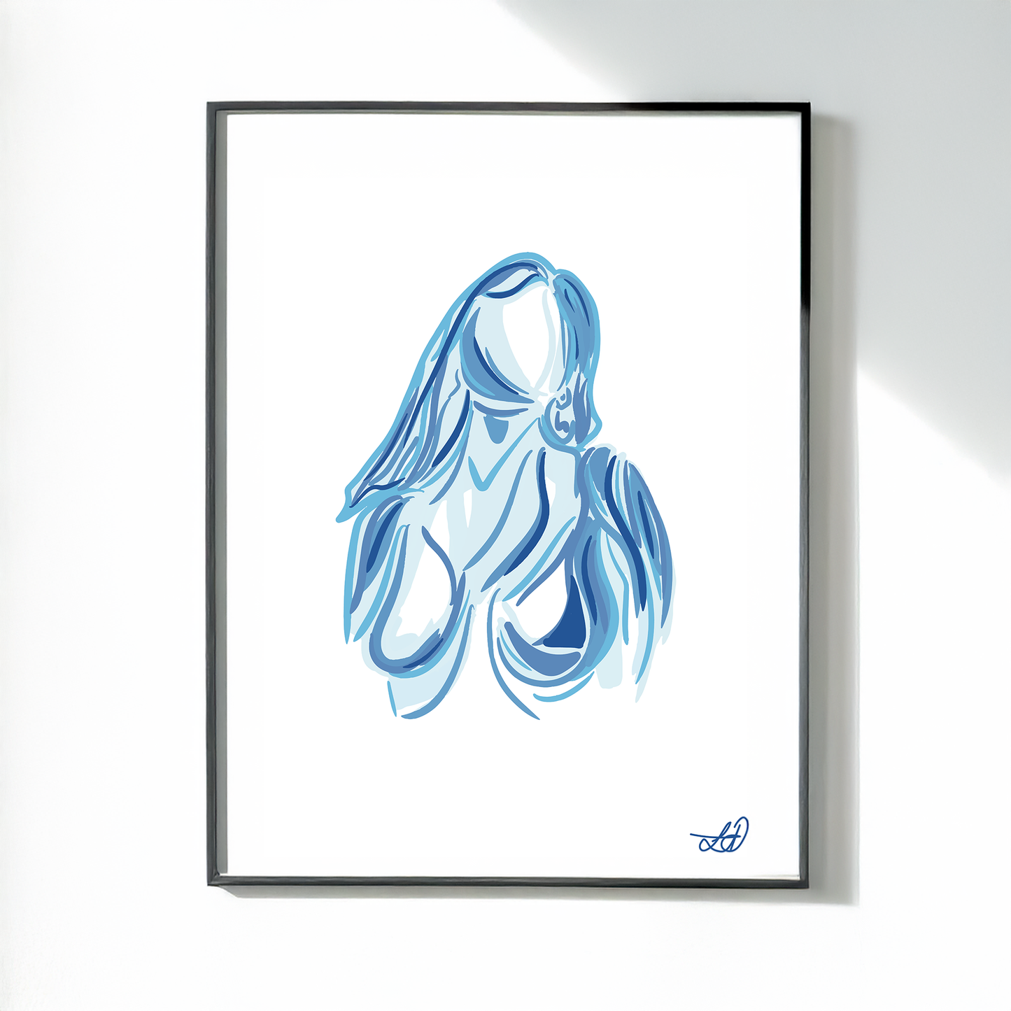Suppression in Blue Art Print