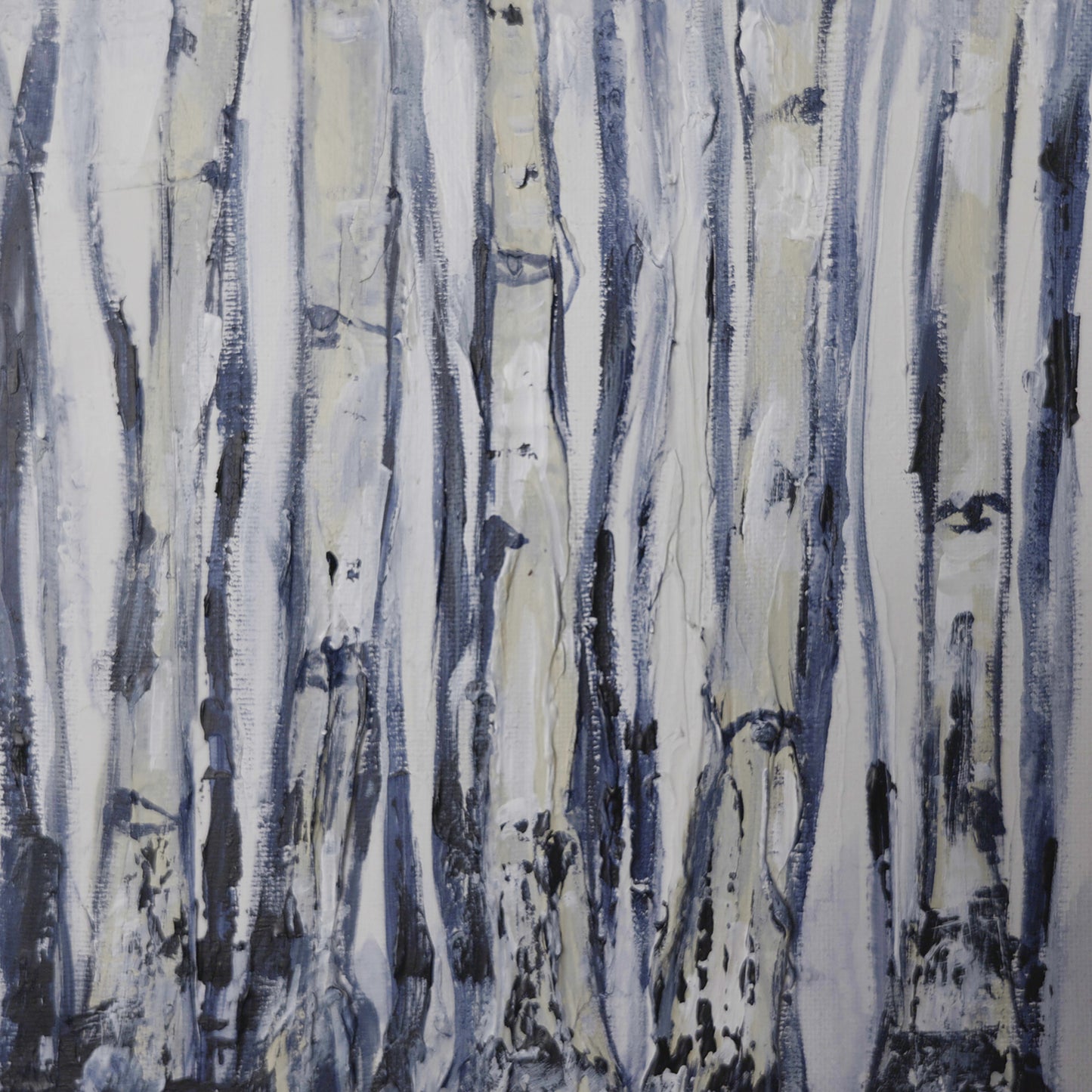 Winter Aspen — Original Textured Aspen Painting, 8x8