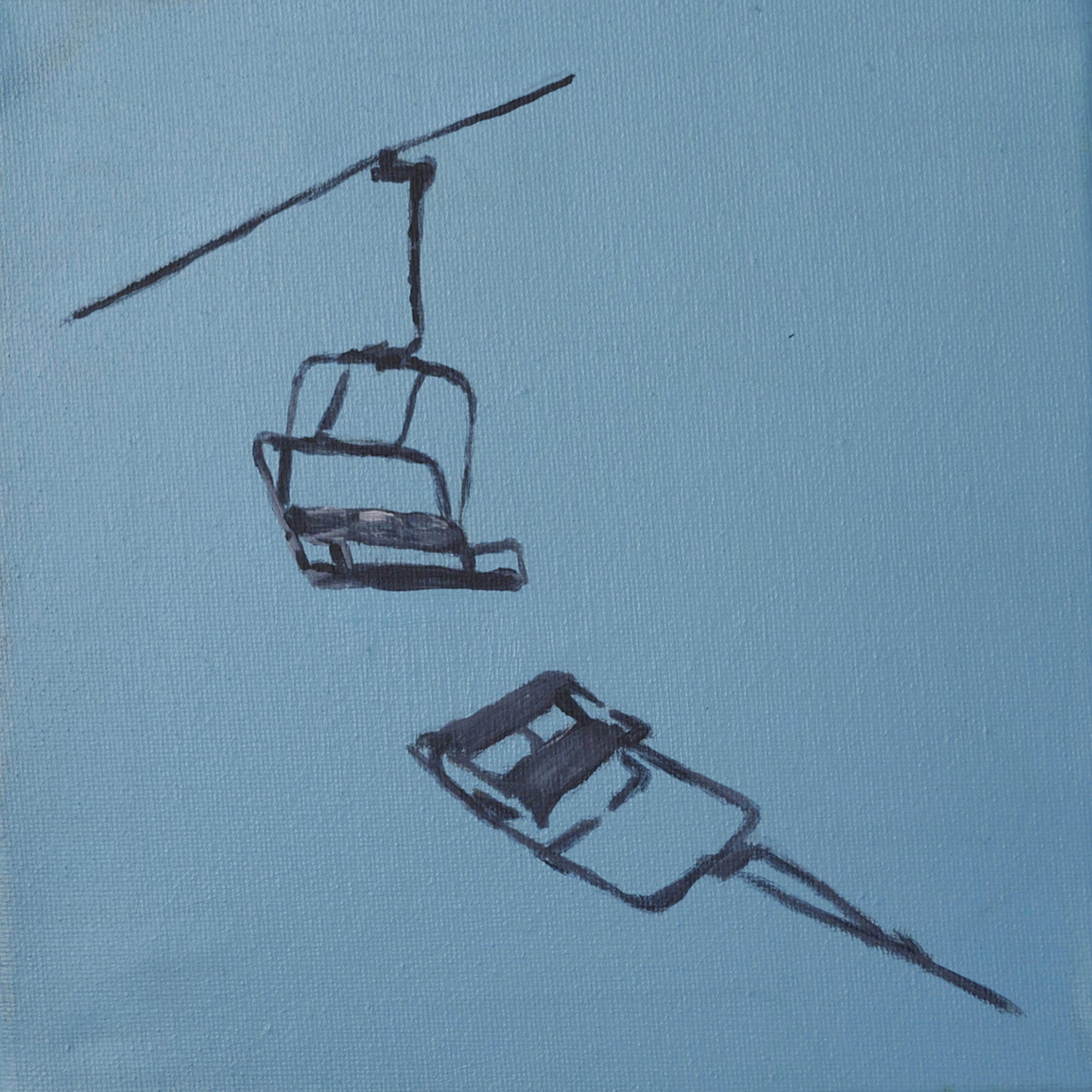 First Chair — Original Colorado Chairlift Painting, 8x8
