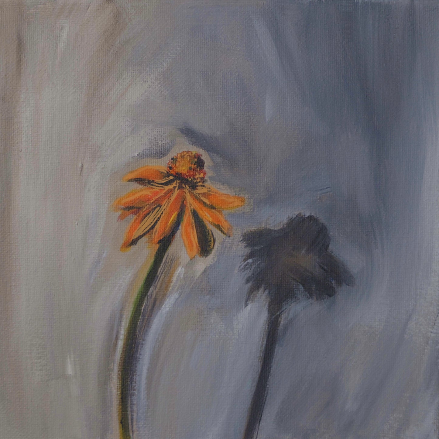 Late Summer — Original Coneflower Painting, 8x8