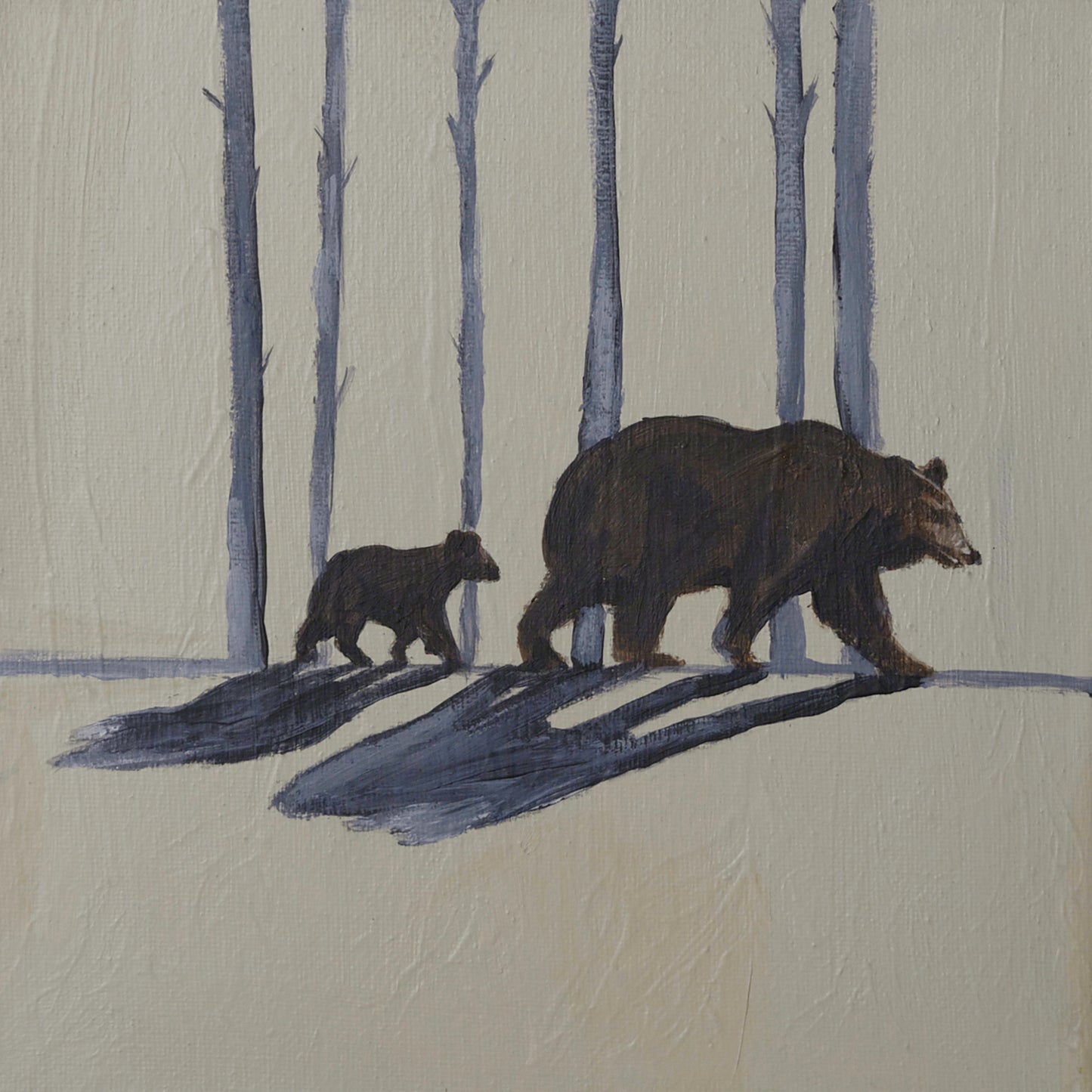 Stay Close — Original Bear & Cub Painting, 8x8