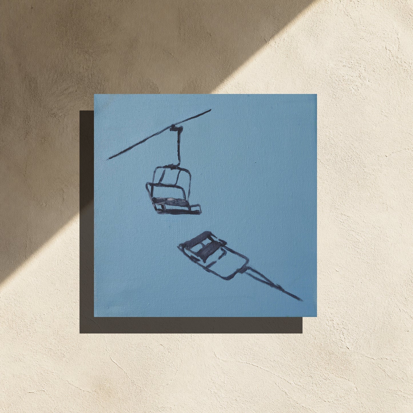 First Chair — Original Colorado Chairlift Painting, 8x8