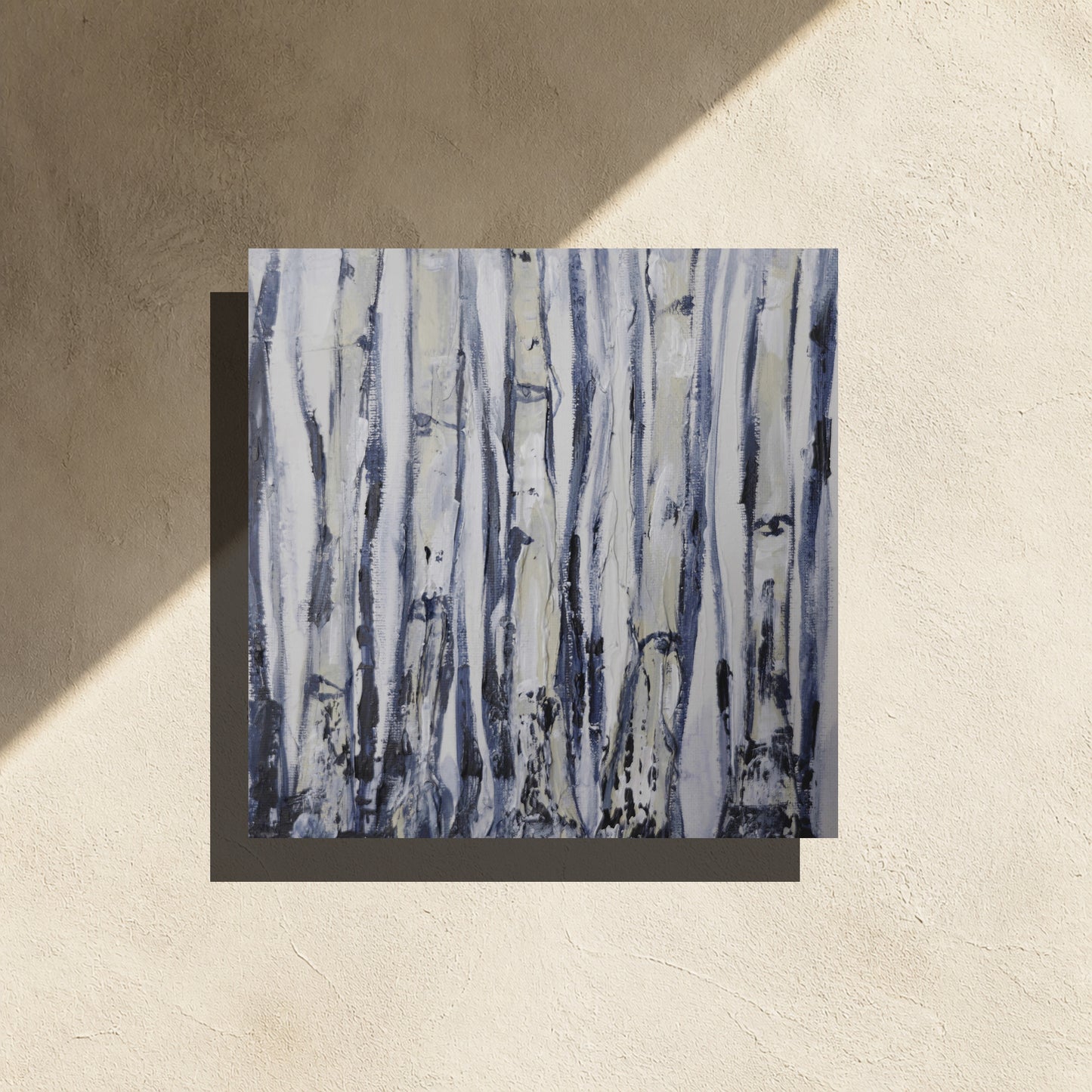 Winter Aspen — Original Textured Aspen Painting, 8x8