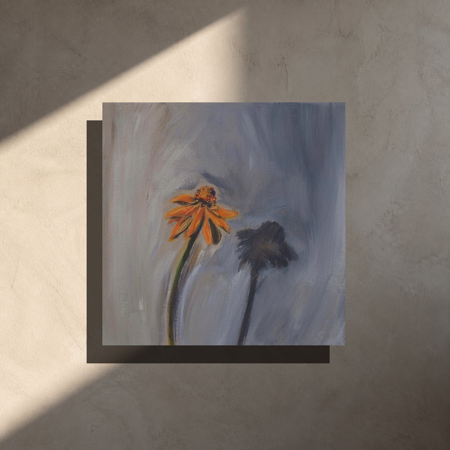 Late Summer — Original Coneflower Painting, 8x8
